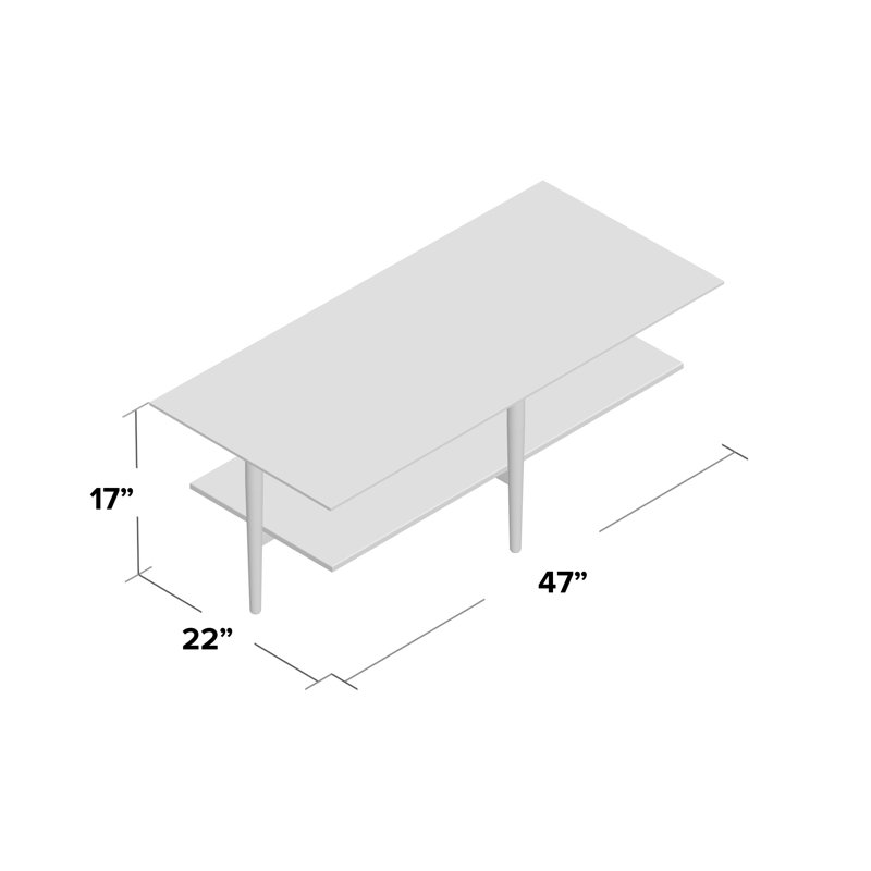 4 Legs Coffee Table with Storage, Walnut