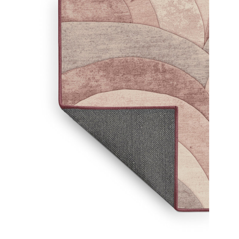 Soft Plush Eslinger Easter Modern & Contemporary Abstract Area Rug in Beige – Rose Binding, 7x10