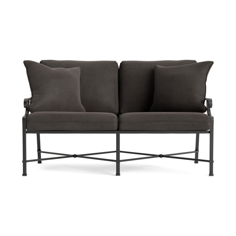Venetian Outdoor 2 - Seat Loveseat, Textured Pewter, Fusion Charcoal