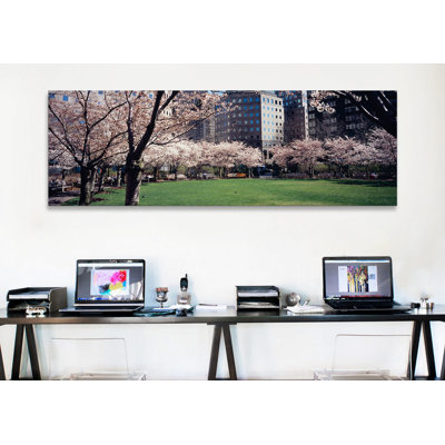 Les arbres panoramiques dans un parc, central park, manhattan, new york city, new york state reproduction de photo sur toile tendue
