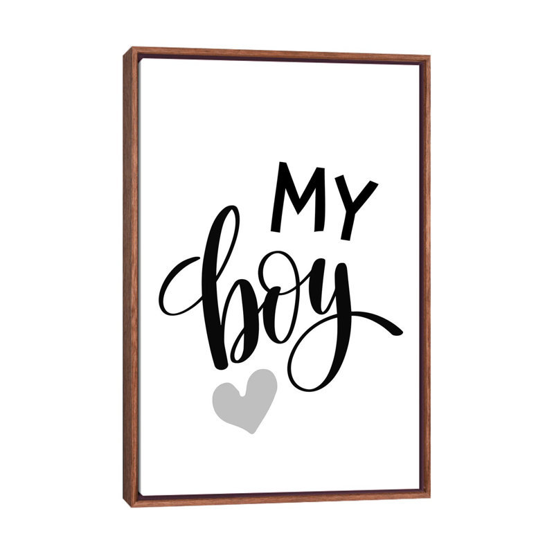 «My Boy», reproduction d'art textuel, Toile avec cadre brun, Pas de tapis, H 40 po x l 26 po x P 1,5 po