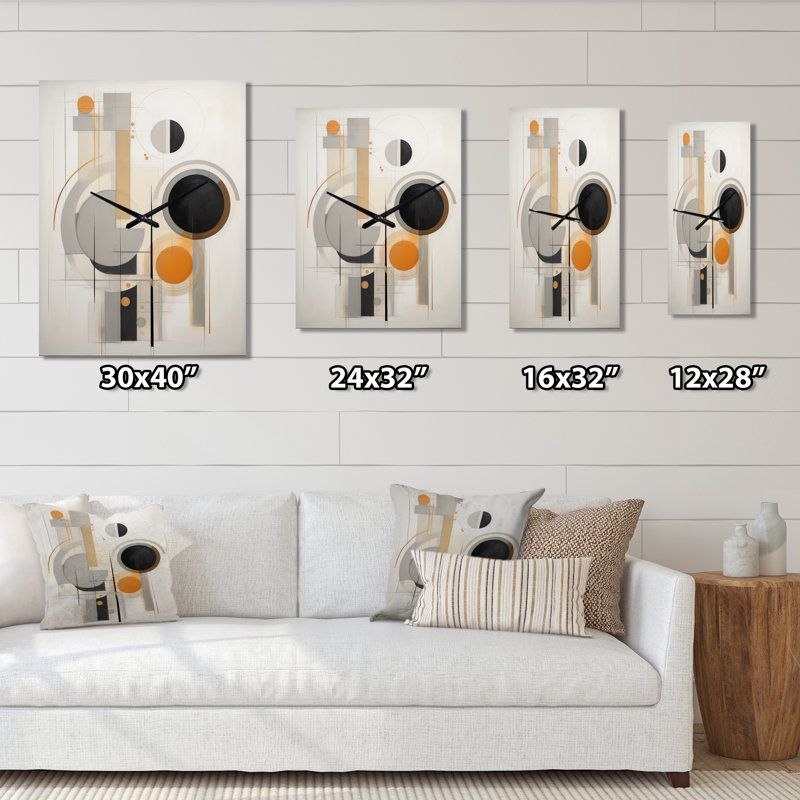 Horloge murale à énergie géométrique abstraite, H 28 po x l 12 po x P 1 po