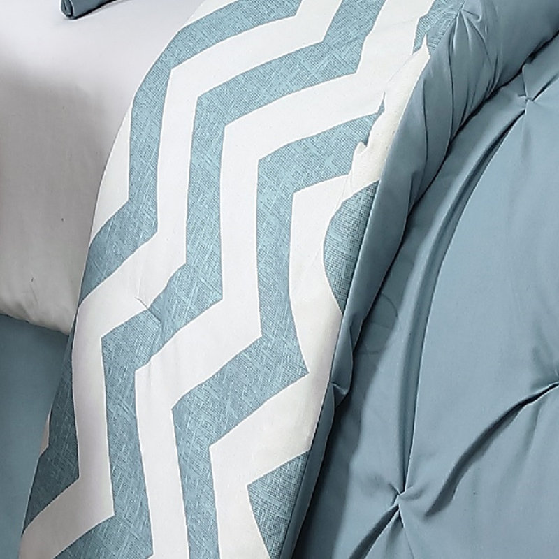 Polyester Comforter, Queen Comforter + 6 Additional Pieces, Spa Blue