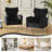 Consolata 37" H Velvet Wingback Chair with Button Tufting and Metal Legs-1272440849