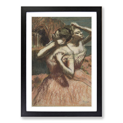 Two Ballet Ballerina Dancers in Pink by Edgar Degas - Picture Frame Painting