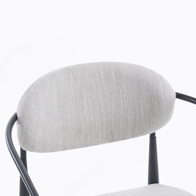 Fauteuil d'appoint rembourré Mid-Century, Beige, Noir