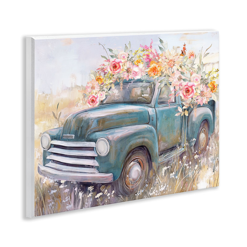Plaque murale camion de fleurs Country Cargo, design par Nina Blue