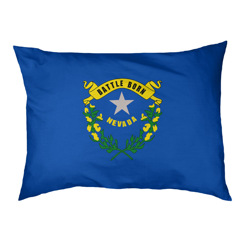 Coussin stylisé à l’drapeau nevada Burien, L 42 po x l 52 po, Noir