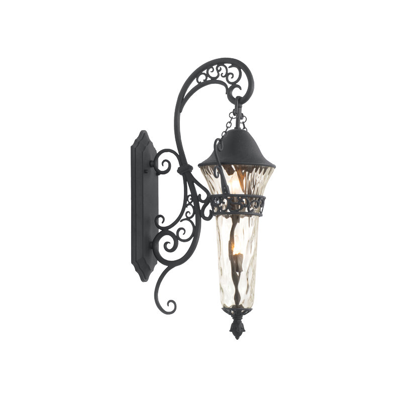 Applique murale d'extérieur noir mat Anastasia 2 LT Kalco, H 37 po x l 15 po x P 15,75 po, Noir mat texturé