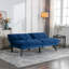 Lit moderne en bleu marine, adapté aux petits appartements et aux espaces de vie Lit en velours bleu 2 places, réglable, s'adapte
