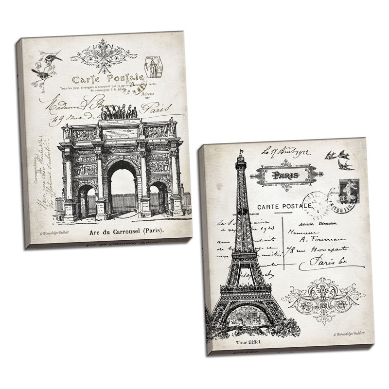 «belle "belle" , ensemble de tour de lit french, arc du carrousel et eiffel ", ensemble d’impression, H 14 po x l 11 po