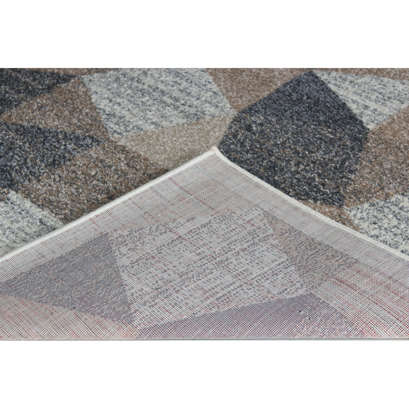 Tapis tissé à la machine ivoire/gris Mcgonigal, Rectangle 3 pi x 5 pi