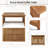 Acacia Slatted Outdoor Coffee Table with Solid Wood Frame-280046602