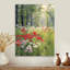 Fleurs rouges dans les bois verts - salon d'art mural forêt-1382450802-1382450804