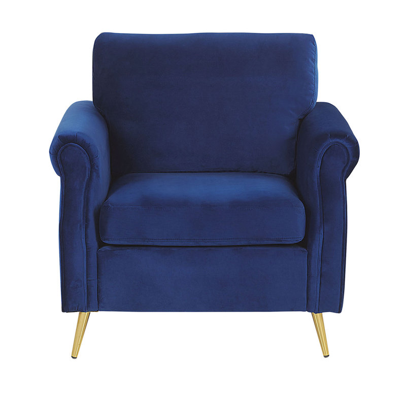 Amaya Velvet Armchair, Cobalt Blue