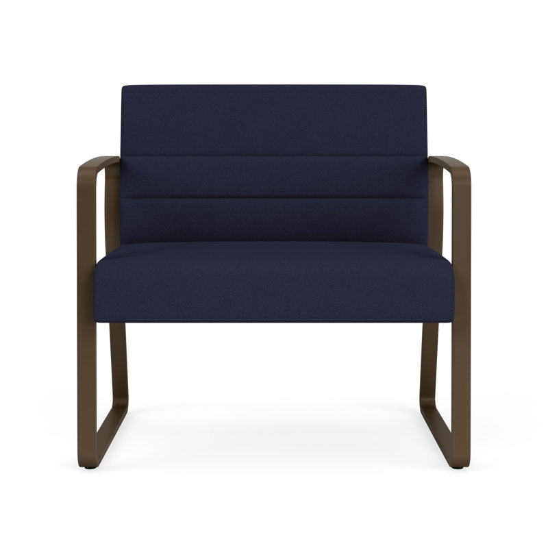 Chaise bariatique Waterfall, Bronze, Portes ouvertes en tissu bleu marine
