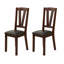 Ensemble de 2 chaises de salle à manger avec cadre rembourré en bois d'hévéa brun