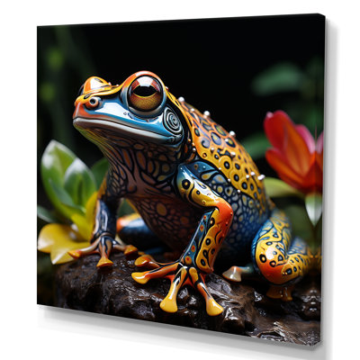 «Multicolor Frog Portait Glass I», reproduction sur toile
