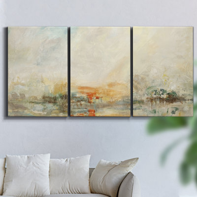 «Beach Walk I» sur toile, reproduction de 3 pièces