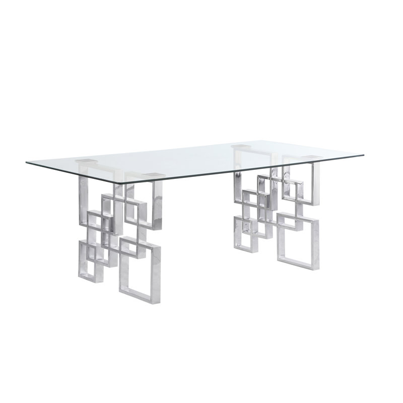 Ensemble de salle à manger Deautre, Noir / argent, Argent