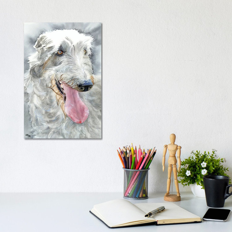 Deer Hunter - Scottish Deerhound by Judith Stein - Wrapped Canvas Painting, 30.48cm H x 20.32cm W