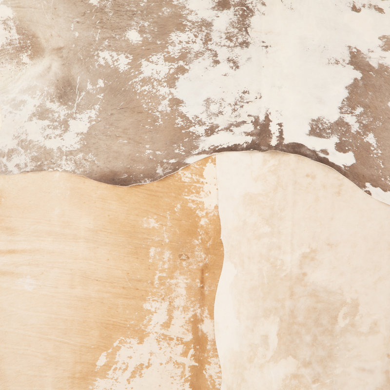 Harland Cowhide Animal Print Area Rug in Ivory
