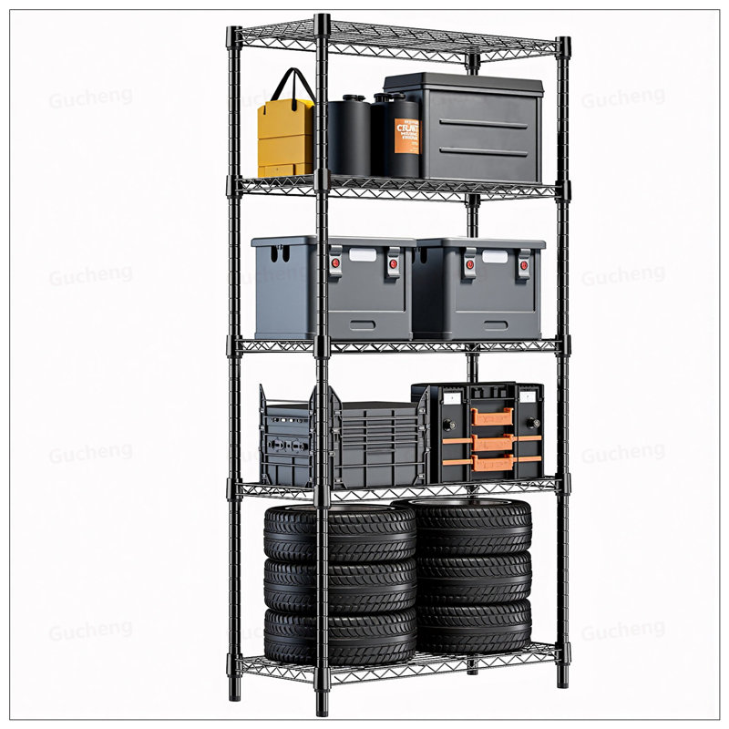Étagère utilitaire robuste à 5 niveaux en acier pour l'organisation de la maison, de la cuisine et du bureau, Gris