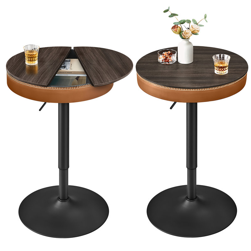 Gilbahar Height Adjustable Dining Bar Table, Brown/Black