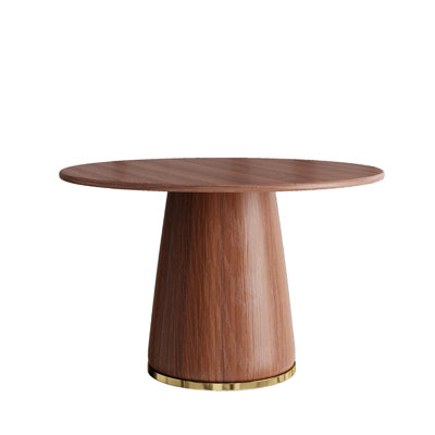Table de salle à manger ronde de 47 po en bois d'hévéa, élégante et sécuritaire