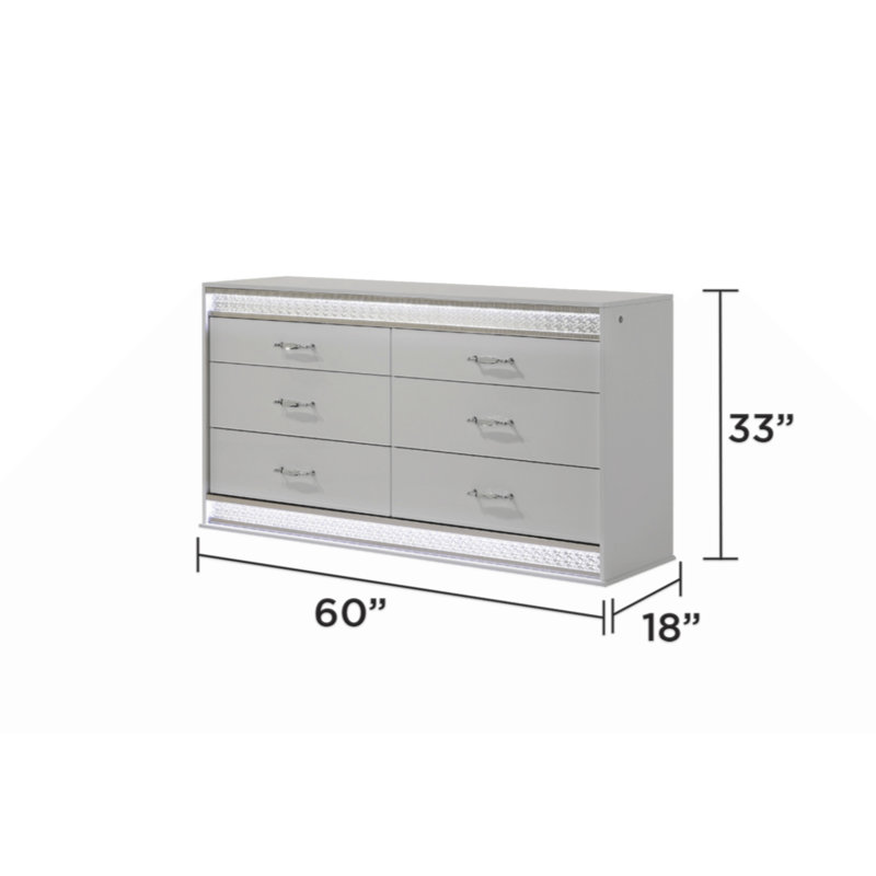 Commode 6 tiroirs Glam