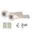 1 Pair Modern Aura Design Premium Door Handles on Round Rose in Satin Nickel Finish-2060486726