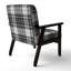 Fauteuil d'appoint rembourré à motif tartan vert et orange Fetullah-384490490-384490243