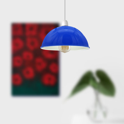 Arteria 14cm H Metal Lamp Shade ( Uno ) in Navy Blue