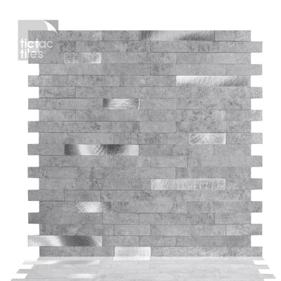 12" x 12" Stone-Look Peel and Stick Mosaic Tile, 6-Tile Pack