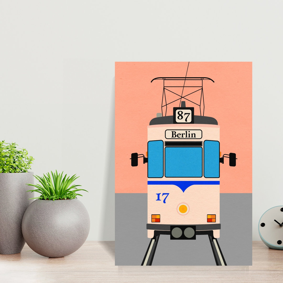 Berlin Tram Colorful Abstract Contemporary Architecture City Wall Art Print