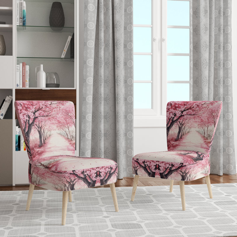 Chaise rembourrée Tree Cherry Blossom - Chaise d'appoint Blossom Tree Lane, Side Chair Armless