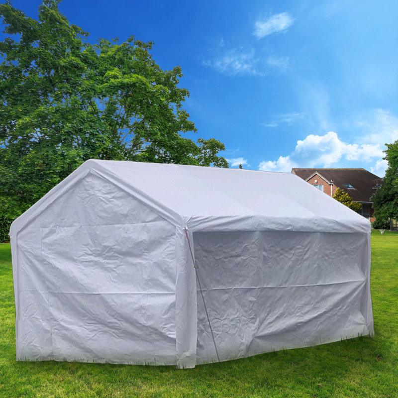 Abri d'auto à toile robuste pour l'extérieur, Blanc