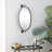 Black Metal Swivel Oval Room Wall Mirror, 15" x 7" x 29"-1372640831