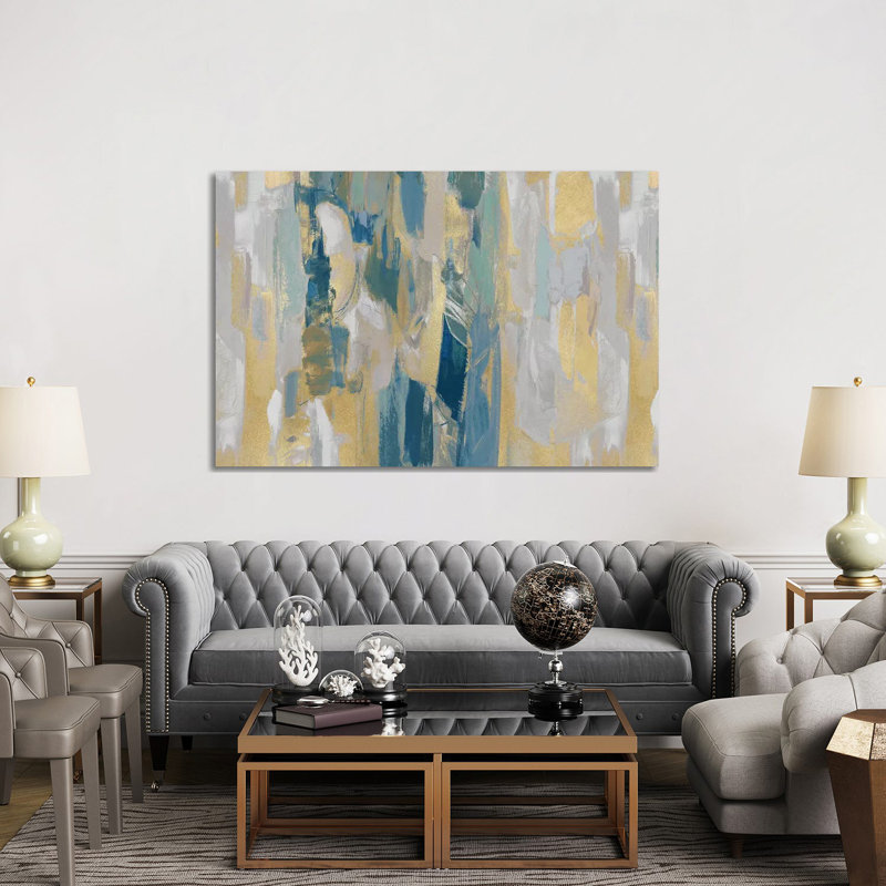 Revelation Teal 1 Piece Wrapped Canvas Painting, 152.5 cm H x 101.5 cm W