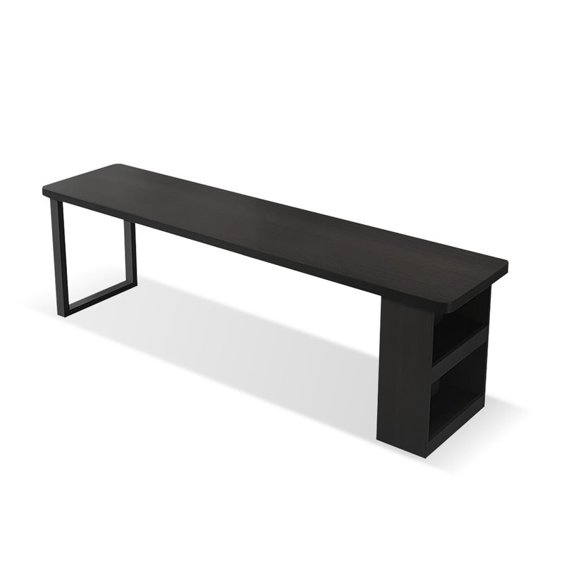Bureau rectangulaire en bois massif noir, H 29,53 po x l 86,61 po x P 23,62 po