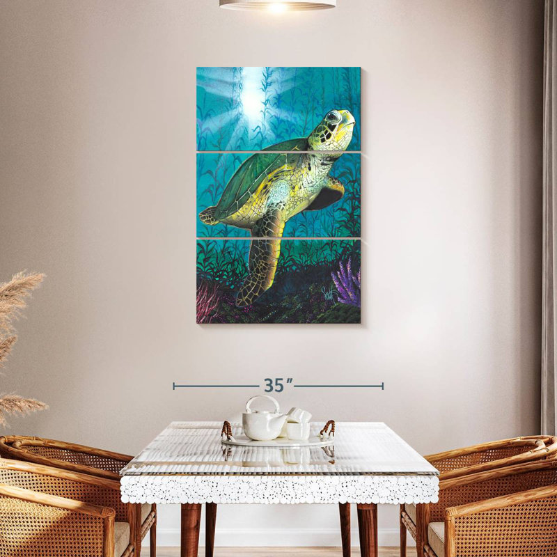 Tortue Brampt sous l'eau, H 45 po x l 28 po