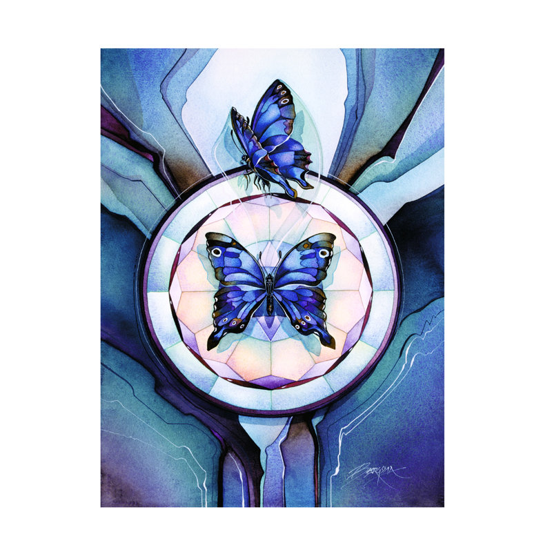 Art mural sur toile tendue - "Le papillon à l'intérieur" de Jody Bergsma pour décoration de salon, de chambre à coucher ou de bureau - 24 x 32