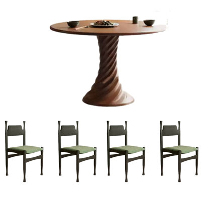 Ensemble de table ronde à pieds rotatifs