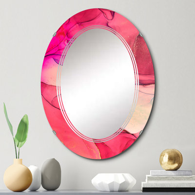 Miroir mural rose et beige