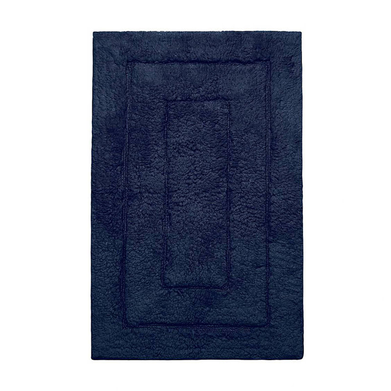 Apolonia Cotton Non-Slip Bath Rug, Navy, 20" H x 32" W