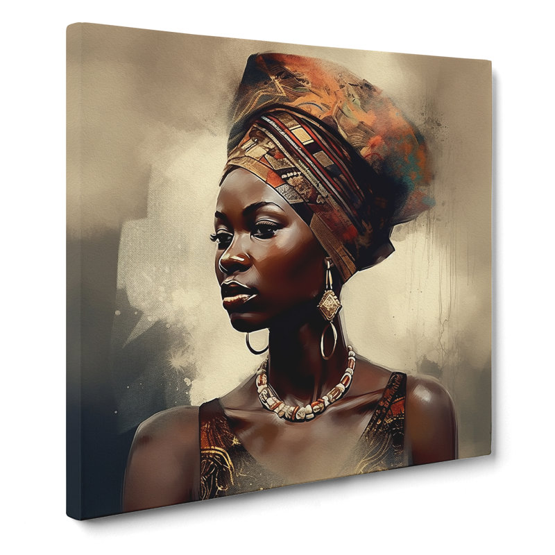 African Woman Conceptual Art No.1 - Print, 35cm H x 35cm W x 3cm D
