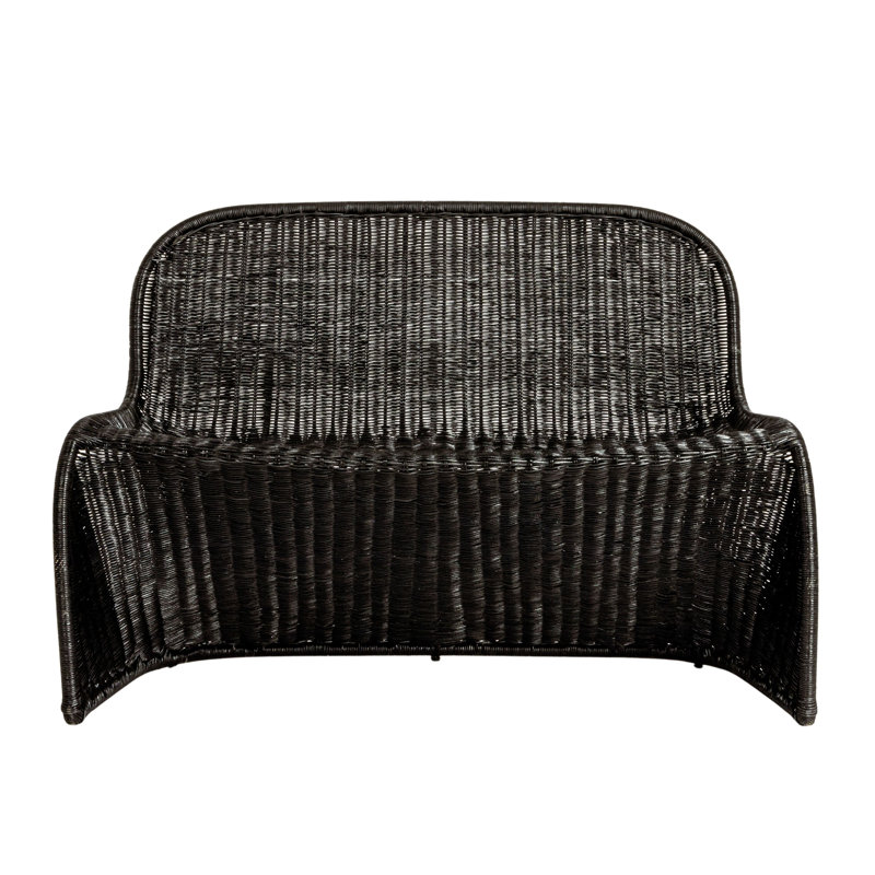 Amalfi S-Frame Woven Bench, Black