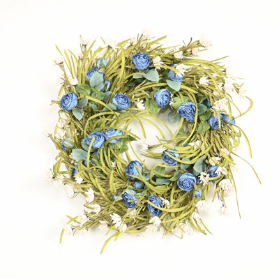 Grande couronne de fleurs artificielles 26 po