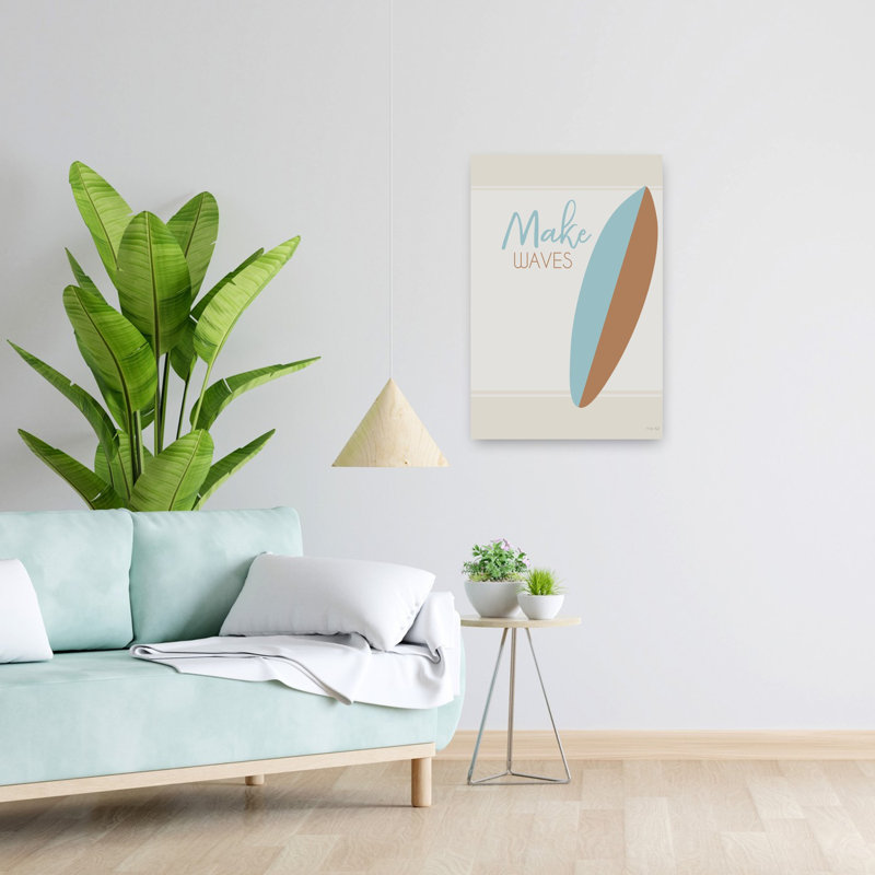 «Make Waves Coastal Art», H 24 po x l 16 po