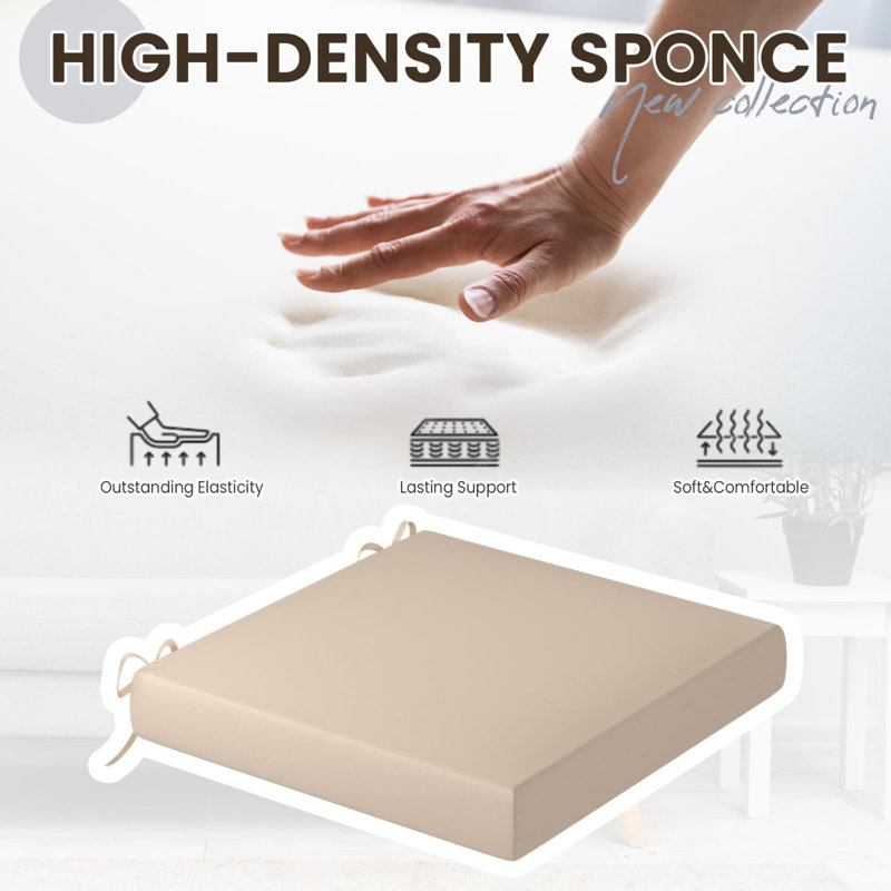 Ensemble de 4 coussins de chaise d'extérieur, Beige